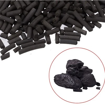 KOH-val, Ki-vel, Naoh-val, rézzel, ASTM szabvány szerint impregnált szénből készült, speciális oszlopos extrudált pellet aktív szén